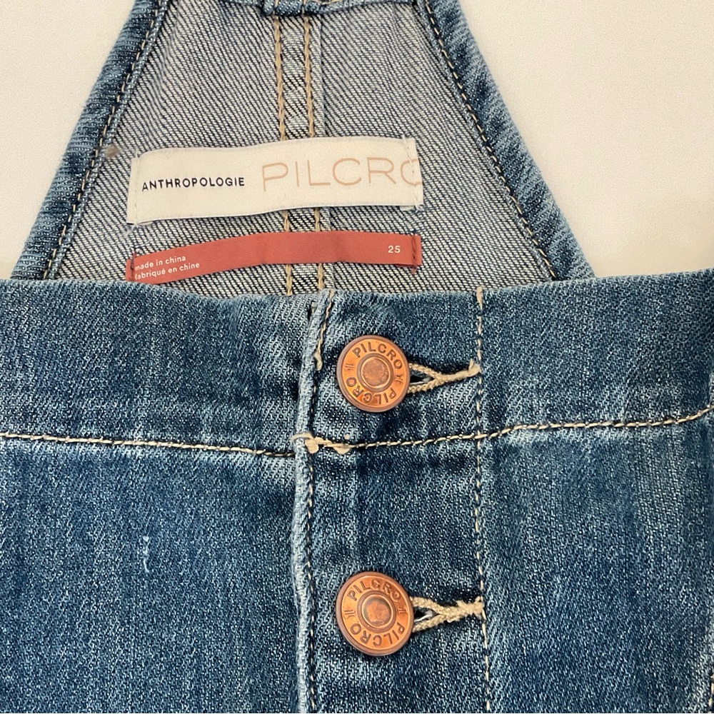 Anthropologie Pilcro Everyday Denim Short Overalls Size 25 - Picture 13 of 16